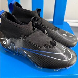 Nike Black and Blue Zoom Soccer Cleats Brand New size 5y